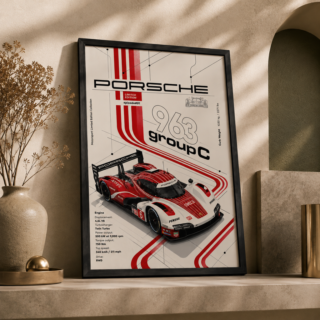 Race Engineering — Porsche 963 Hypercar Framed Wall Art | GH-F041