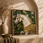 Ivory Royale — White Horse Framed Wall Art | GH-F025
