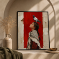 Crimson Dove — Symbolic Portrait Framed Wall Art | GH-F013