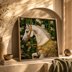 Ivory Royale — White Horse Framed Wall Art | GH-F025