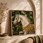 Ivory Royale — White Horse Framed Wall Art | GH-F025