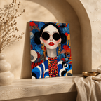 Scarlet Muse — Fashion Portrait Framed Wall Art | GH-F002