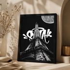 Midnight in Paris — Eiffel Tower Monochrome Framed Wall Art | GH-F065