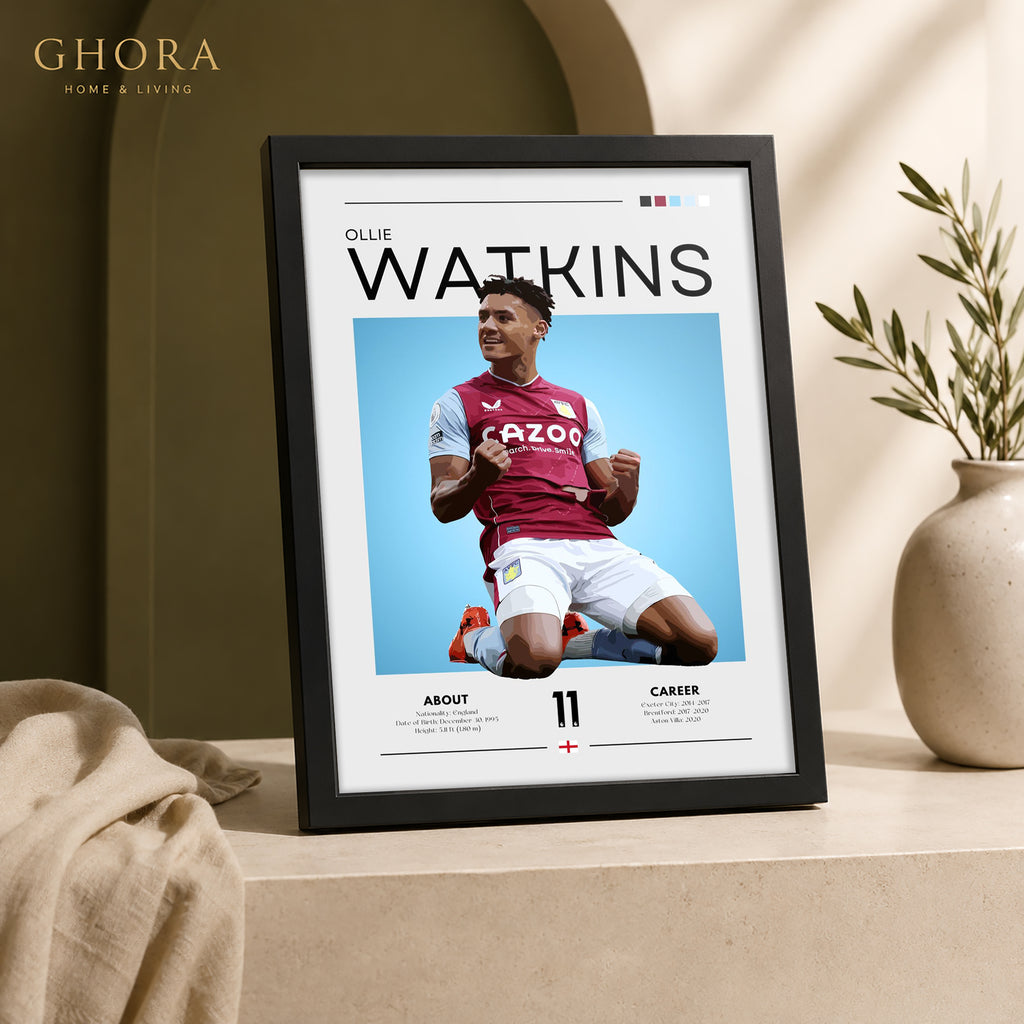 Villa Finisher — Ollie Watkins Football Framed Wall Art | GH-F071