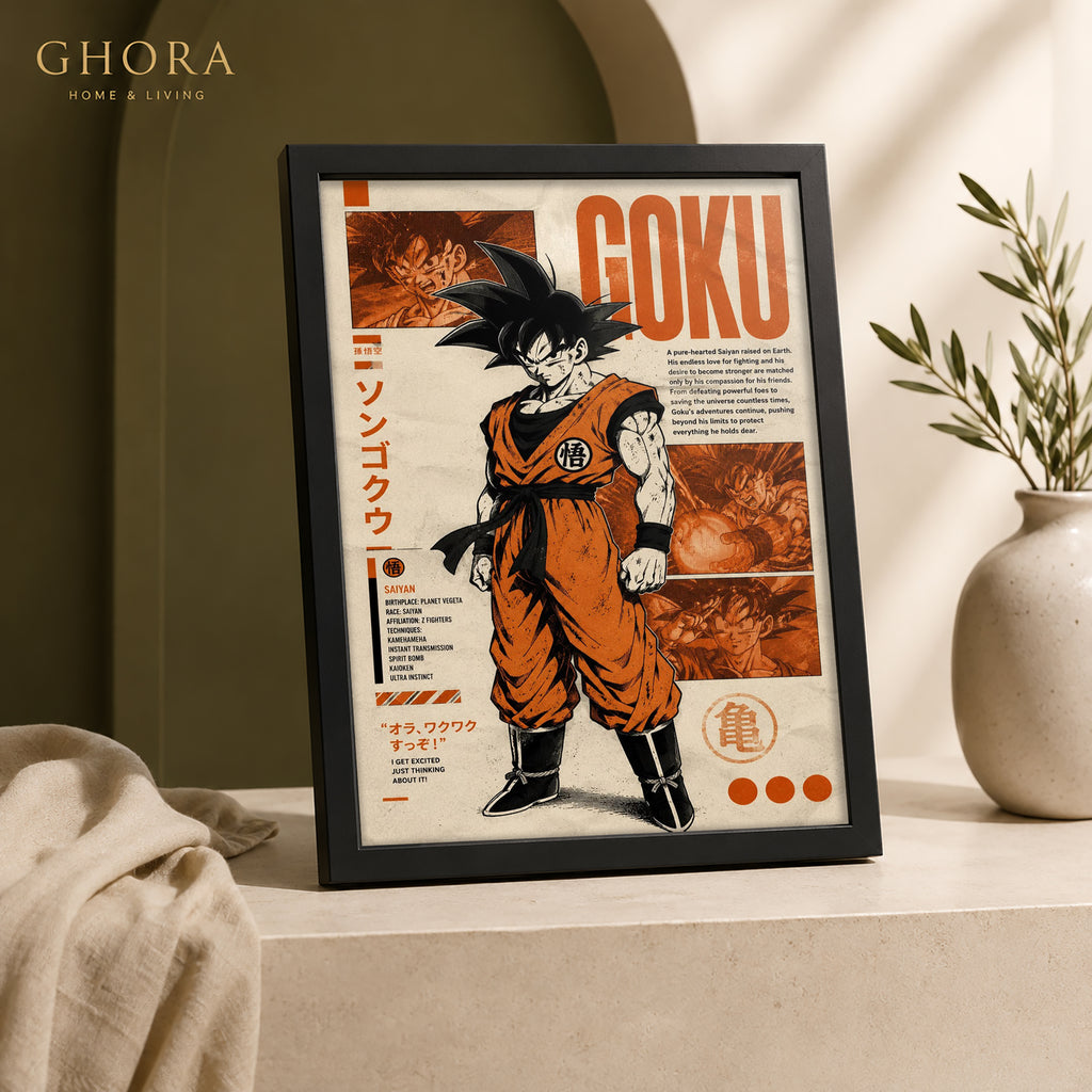 Orange Saiyan — Goku Anime Framed Wall Art | GH-F095