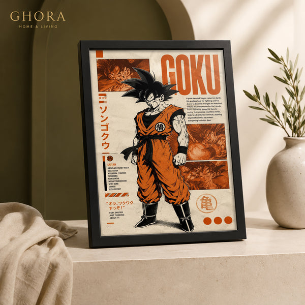 Orange Saiyan — Goku Anime Framed Wall Art | GH-F095