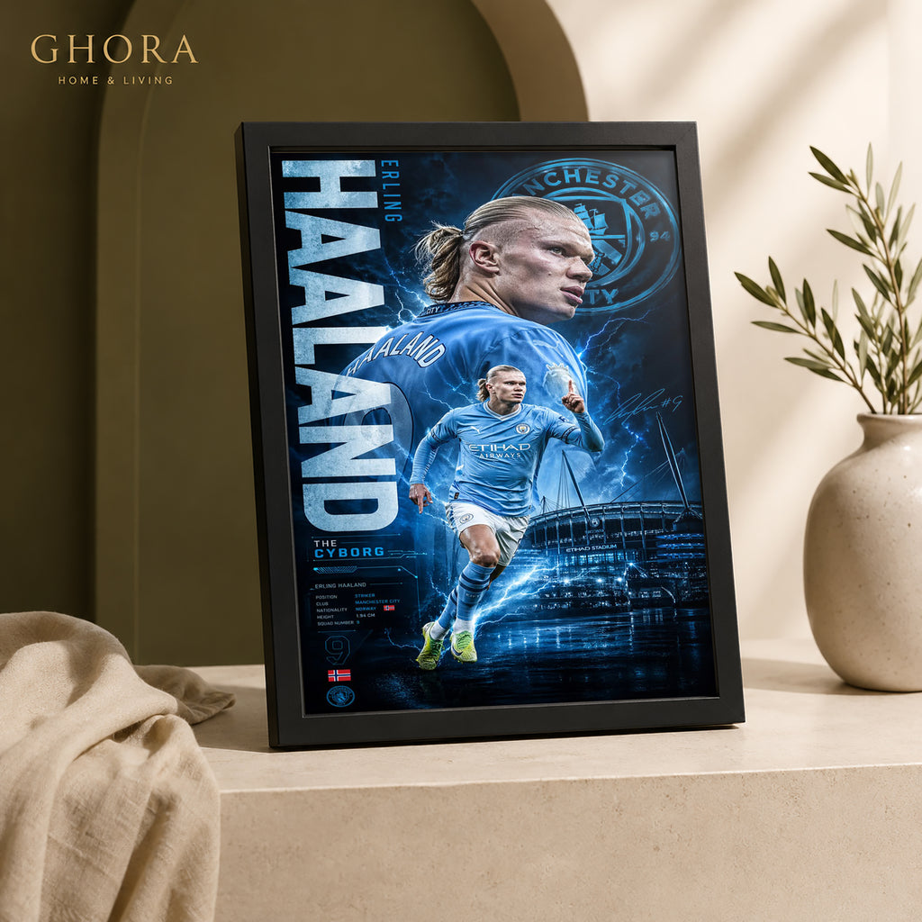 Nordic Striker — Erling Haaland Football Framed Wall Art | GH-F096