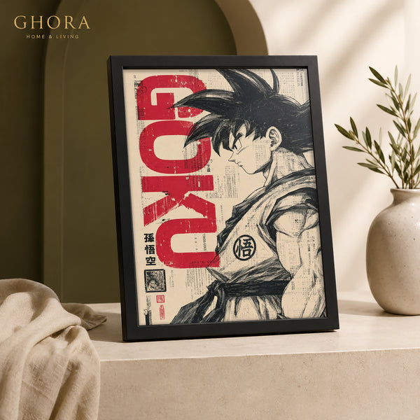 Saiyan Sketch — Goku Anime Framed Wall Art | GH-F097