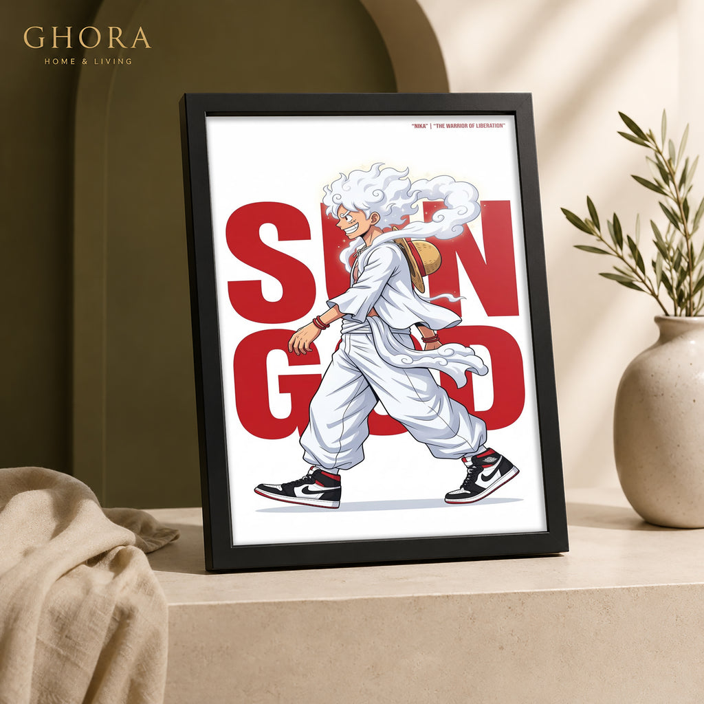 Sun God — Luffy Gear 5 Anime Framed Wall Art | GH-F103