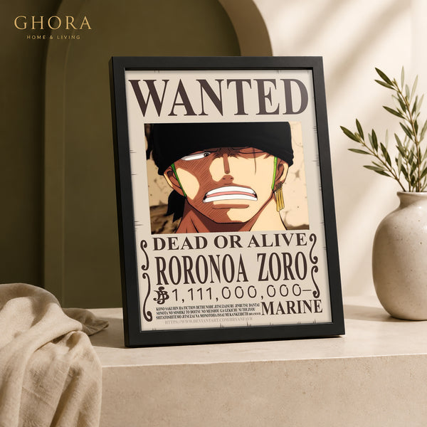 Wanted Swordsman — Roronoa Zoro Anime Framed Wall Art | GH-F109
