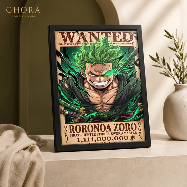 Wanted Warrior — Roronoa Zoro Anime Framed Wall Art | GH-F113