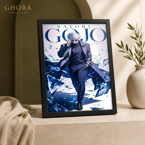 Blue Sorcerer — Satoru Gojo Anime Framed Wall Art | GH-F117