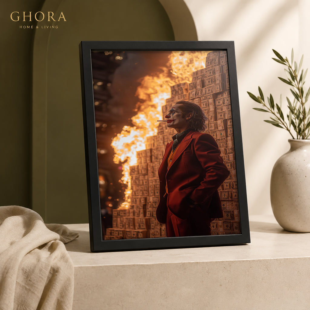 Burning City — Cinematic Figure Cinematic Framed Wall Art | GH-F143