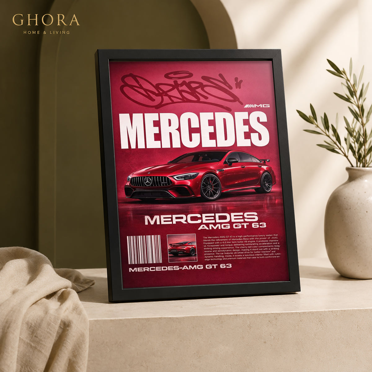 AMG GT Red — Mercedes AMG GT 63 Automotive Framed Wall Art | GH-F170