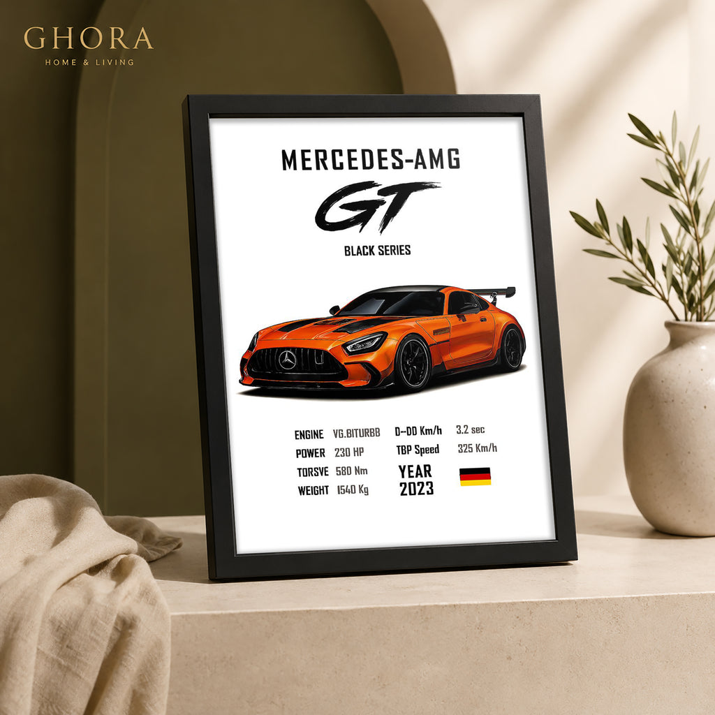AMG GT Orange — Mercedes-AMG GT Automotive Framed Wall Art | GH-F203