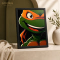 Michelangelo Close-Up — Michelangelo Cartoon Framed Wall Art | GH-F214