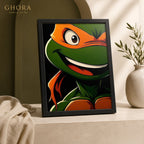 Michelangelo Close-Up — Michelangelo Cartoon Framed Wall Art | GH-F214
