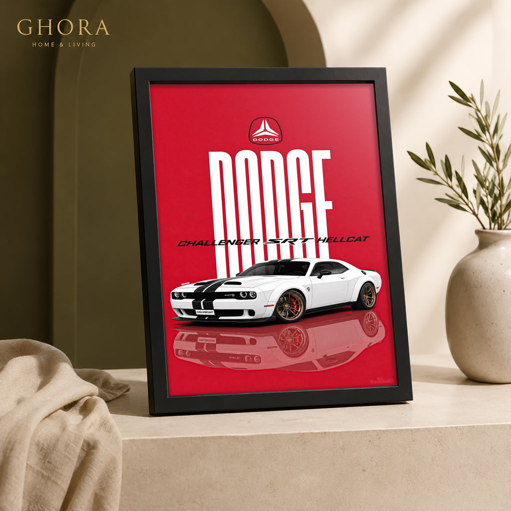 Dodge Red — Dodge Muscle Automotive Framed Wall Art | GH-F219