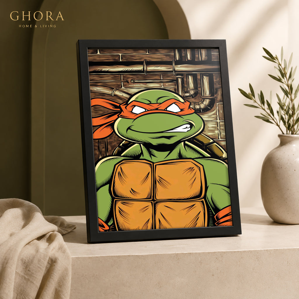 Michelangelo Street — Michelangelo Cartoon Framed Wall Art | GH-F220
