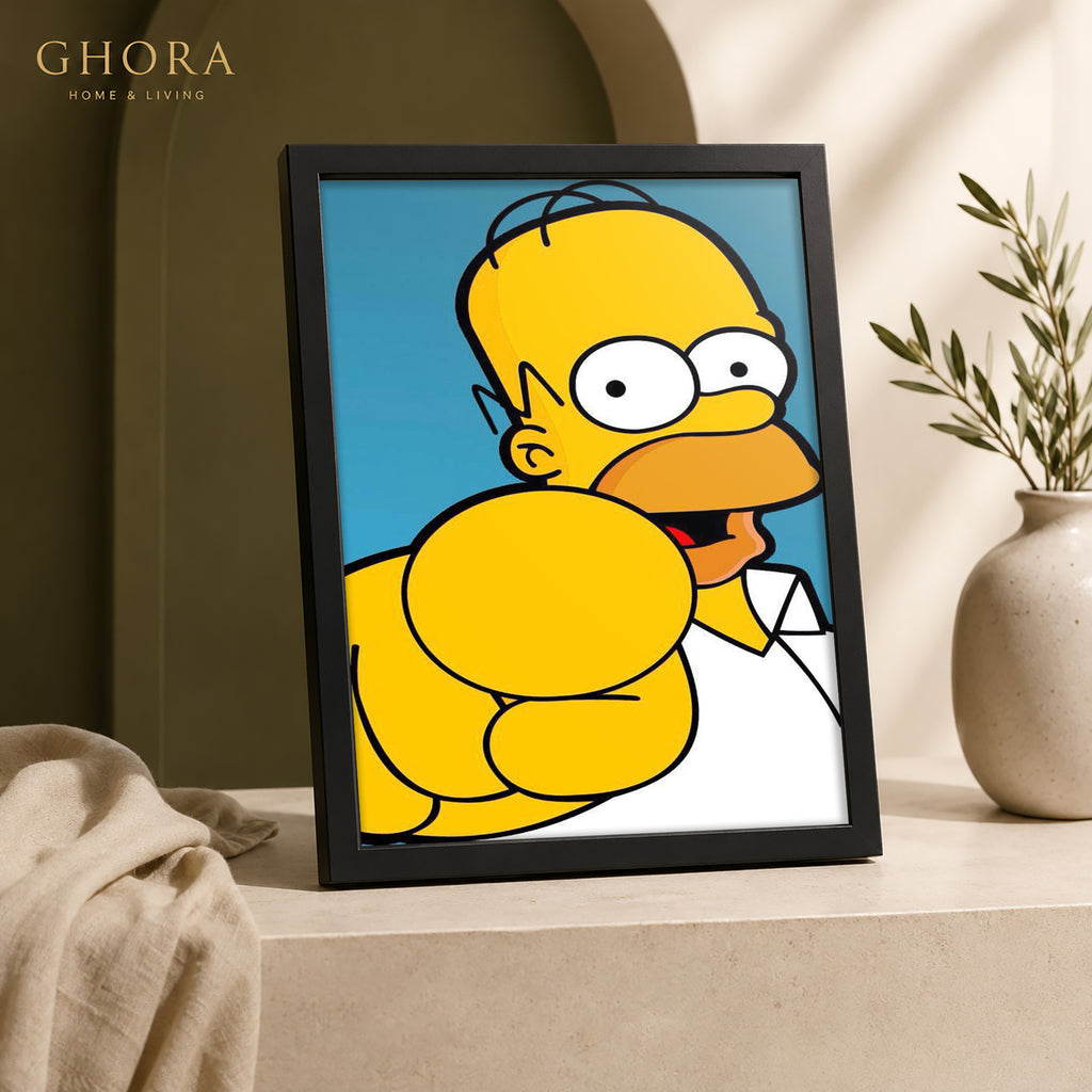 Homer Blue — Homer Simpson Cartoon Framed Wall Art | GH-F234