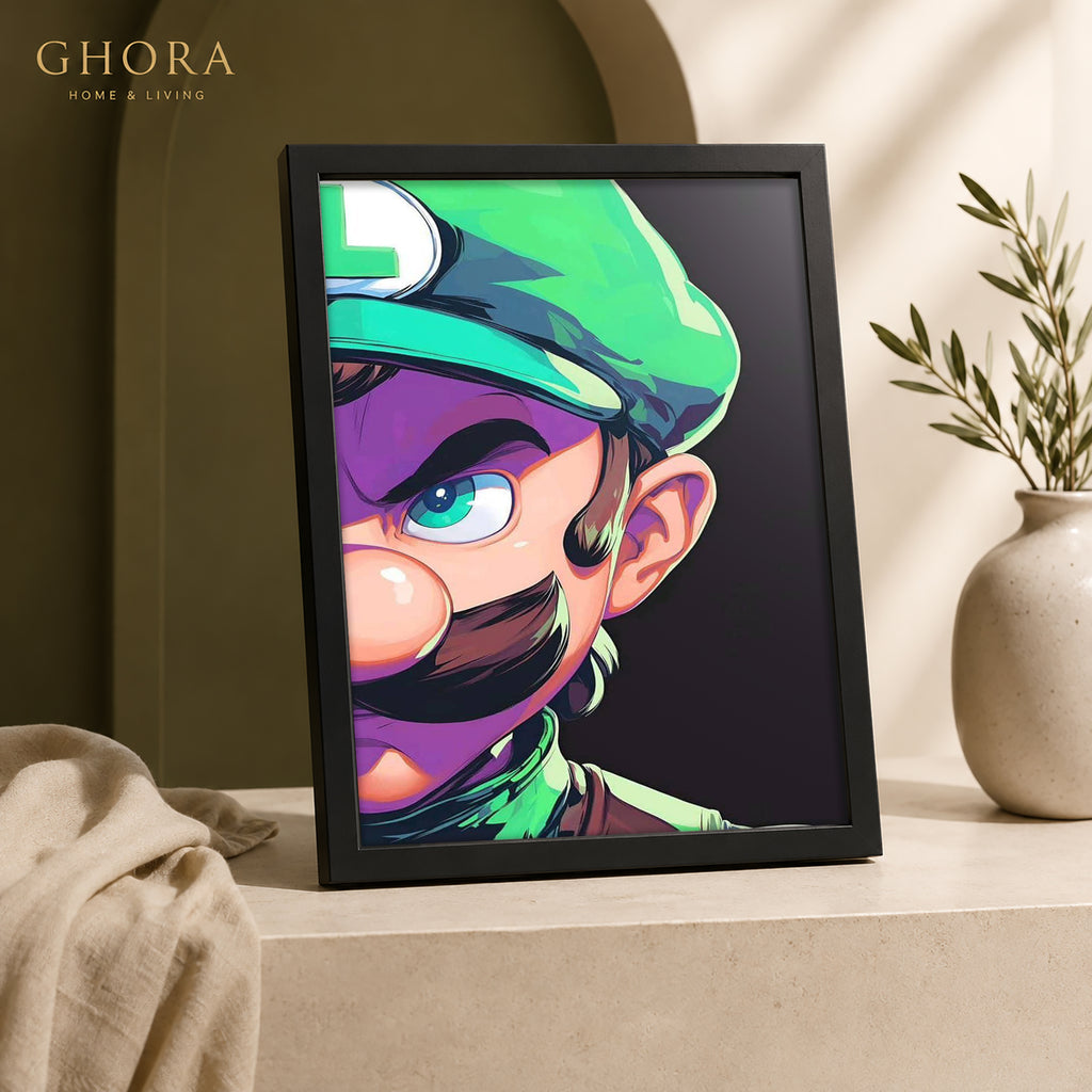 Luigi Green — Luigi Cartoon Framed Wall Art | GH-F264