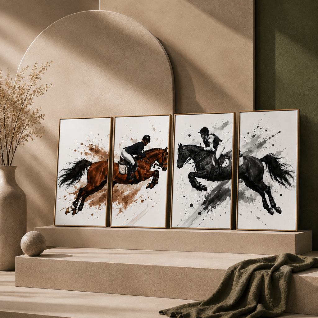 Equestrian Motion — Horse Racing Framed Wall Art | GH-F020