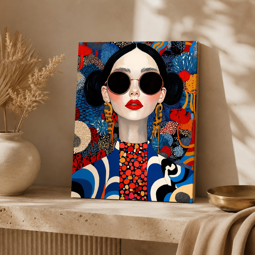 Scarlet Muse — Fashion Portrait Framed Wall Art | GH-F002