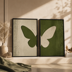 Olive Wings — Butterfly Framed Wall Art Set | GH-F006